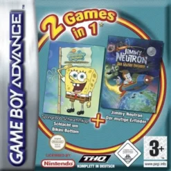 2 GAMES IN 1 SPONGEBOB SQUAREPANTS BATTLE FOR BIKINI BOTTOM + JIMMY NEUTRON BOY GENIUS