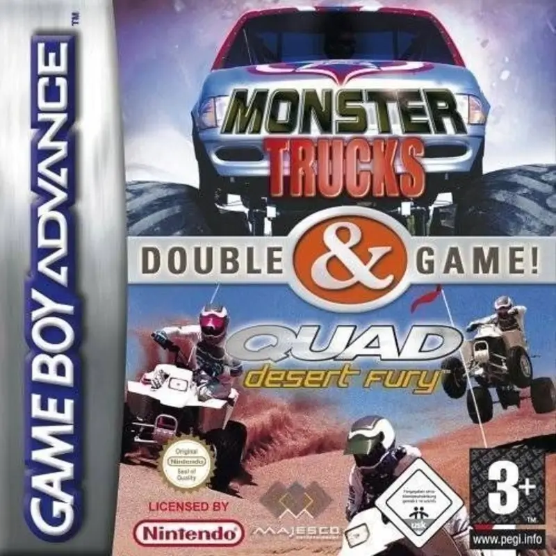 2 GAMES IN 1 QUAD DESERT FURY + MONSTER TRUCKS
