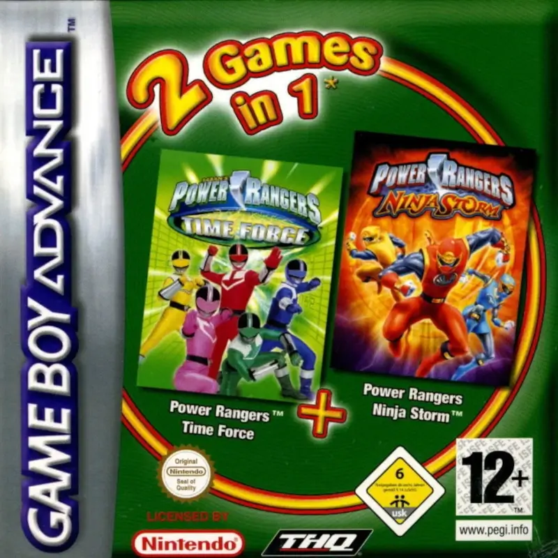 2 GAMES IN 1 POWER RANGERS TIME FORCE + POWER RANGERS NINJA STORM
