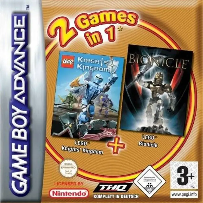 2 GAMES IN 1 LEGO KNIGHTS' KINGDOM + LEGO BIONICLE