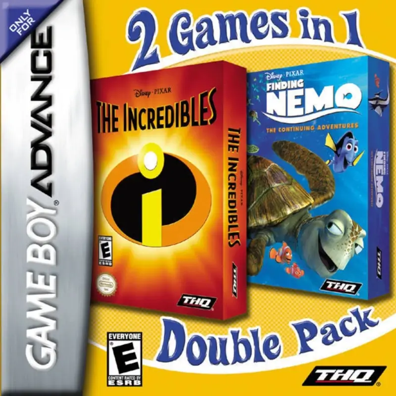 2 GAMES IN 1 FINDING NEMO THE CONTINUING ADVENTURES + THE INCREDIBLES