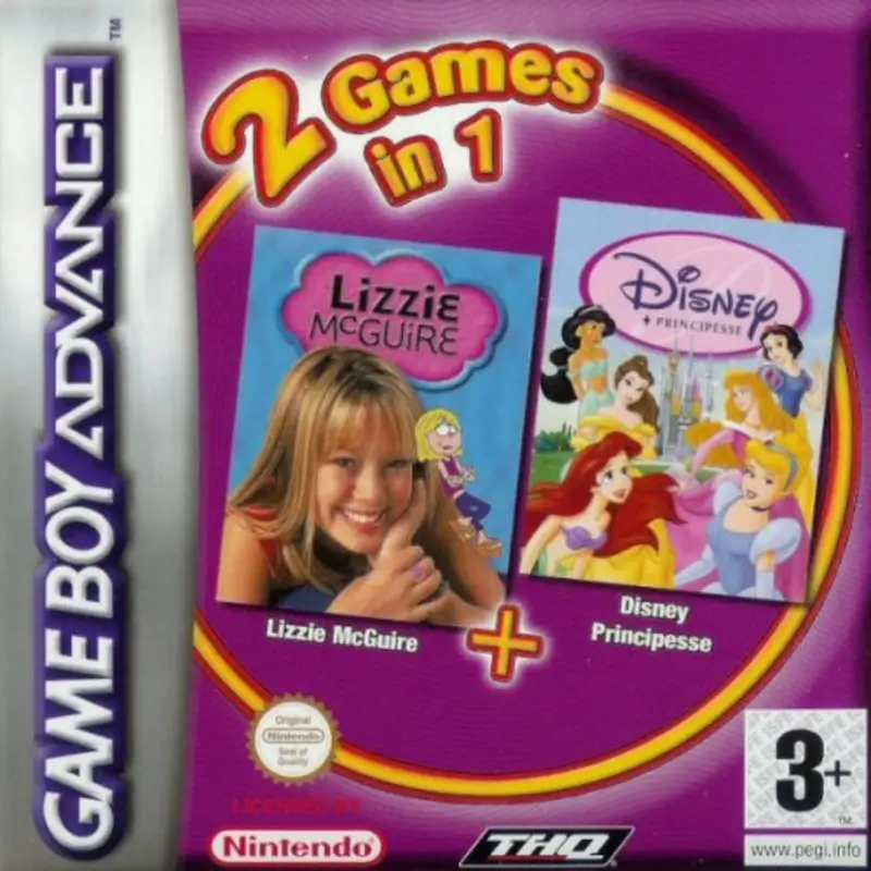2 GAMES IN 1 LIZZIE MCGUIRE + DISNEY PRINCESS