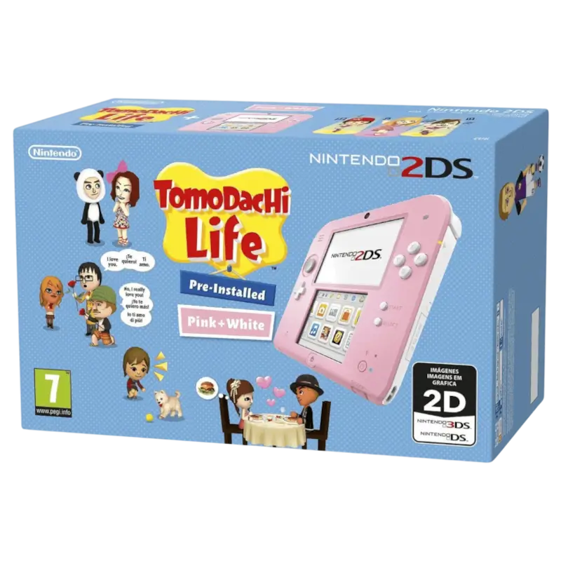 CONSOLA NINTENDO 2DS (ROSA/BRANCO) + TOMODACHI LIFE