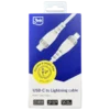 3MK CABO NYLON USB-C PARA LIGHTNING 1MT 3A/60W (BRANCO)