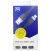 3MK CABO NYLON USB-A PARA USB-C CABLE 1M 3A