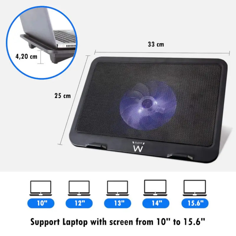 EWENT SILENT BASIC LAPTOP COOLING STAND EW1250 - Image 5