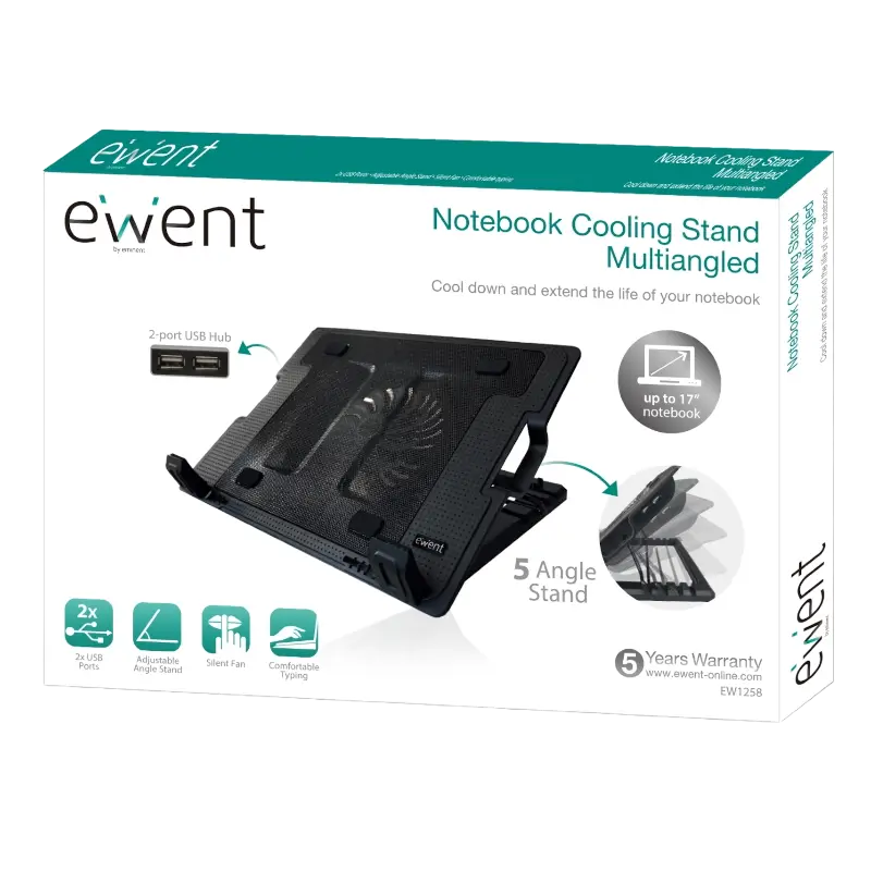 EWENT NOTEBOOK COOLING STAND MULTI-ANGLES