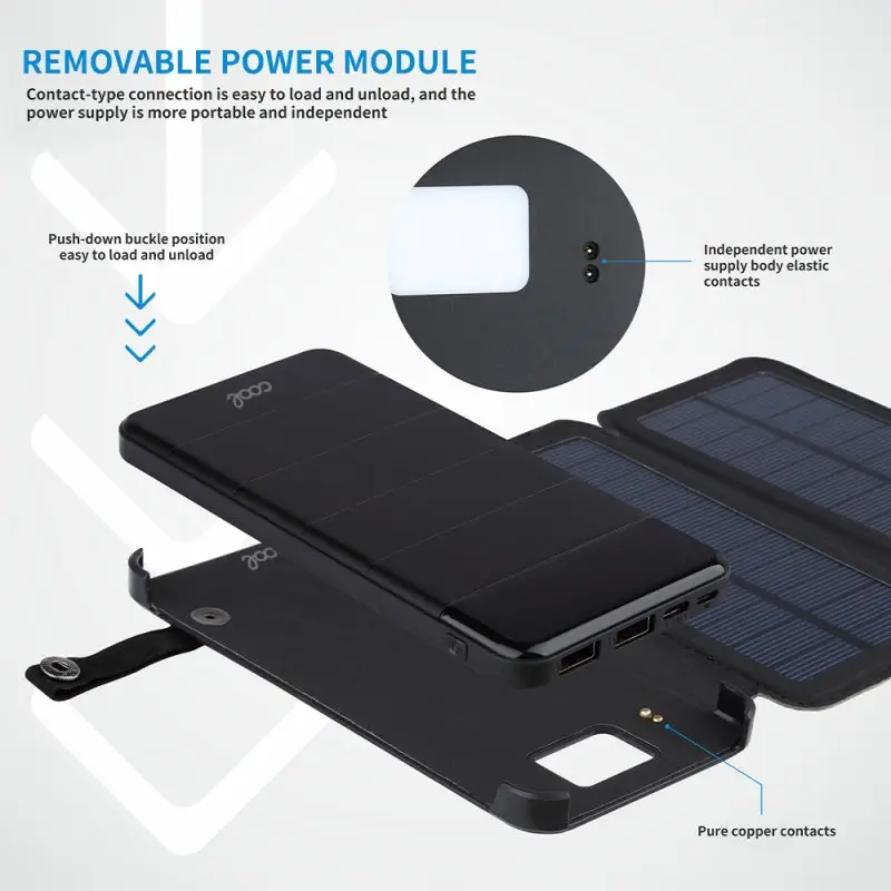 COOL POWERBANK 10.000 mAH + 4 PAINÉIS SOLARES 5