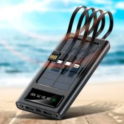 COOL POWERBANK COM 4 CABOS PAINEL SOLAR 9