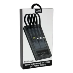 COOL POWERBANK COM 4 CABOS PAINEL SOLAR 12