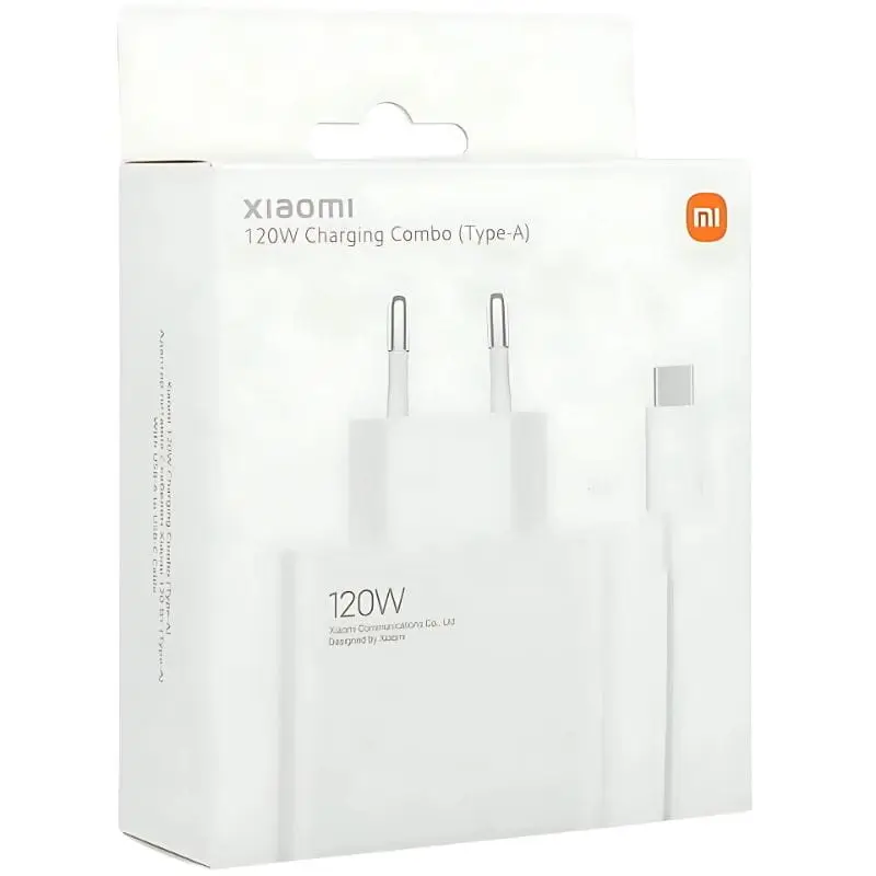 XIAOMI CARREGADOR 120W HYPERCHARGER COMBO TYPE-A (BRANCO)