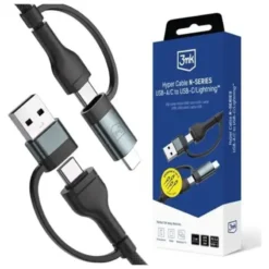 3MK HYPER CABLE N-SERIES USB-A/C PARA USB-C/LIGHTNING 1.20MTS