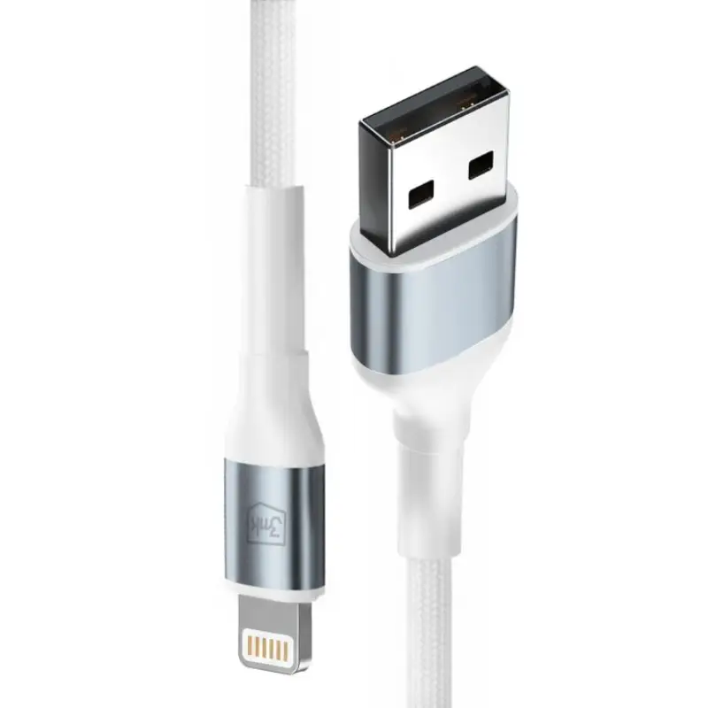 3MK HYPER CABLE N-SERIES USB-A PARA LIGHTNING 12W 2MTS (BRANCO) 1