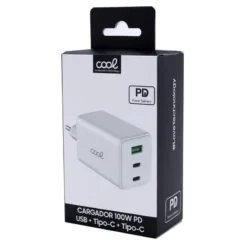 COOL CARREGADOR UNIVERSAL ULTRA FAST PD PORT X3 (2X TYPE-C + 1X USB) 100W GAN BRANCO 5