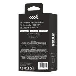 COOL CARREGADOR ADAPTADOR 1X USB UNIVERSAL 2.4AMP PRETO 2
