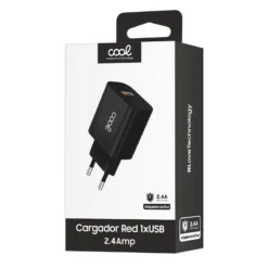 COOL CARREGADOR ADAPTADOR 1X USB UNIVERSAL 2.4AMP PRETO 1