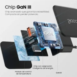 COOL CARREGADOR PD TYPE-C + USB 65W + CABO TYPE-C GAN PRETO 4