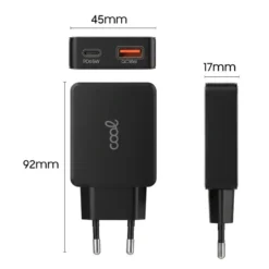 COOL CARREGADOR PD TYPE C USB 65W CABO TYPE C GAN PRETO 2