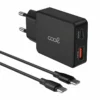 COOL CARREGADOR PD TYPE C USB 65W CABO TYPE C GAN PRETO