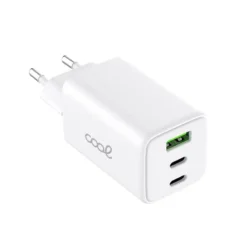 COOL CARREGADOR PD X3 (2X TYPE-C + 1X USB) 65W GAN BRANCO 2