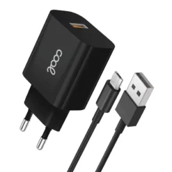 COOL CARREGADOR MICRO-USB 2.4A KIT 2 EM 1 PRETO