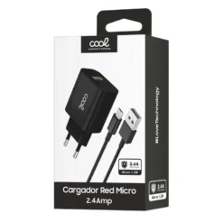 COOL CARREGADOR MICRO-USB 2.4A KIT 2 EM 1 PRETO 1