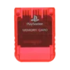 CARTAO DE MEMORIA SONY PS1 1MB 15 BLOCOS TRANSPARENTE VERMELHO