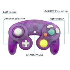 COMANDO COMPATIVEL NINTENDO GAME CUBE TRANSPARENTE PURPLE 4
